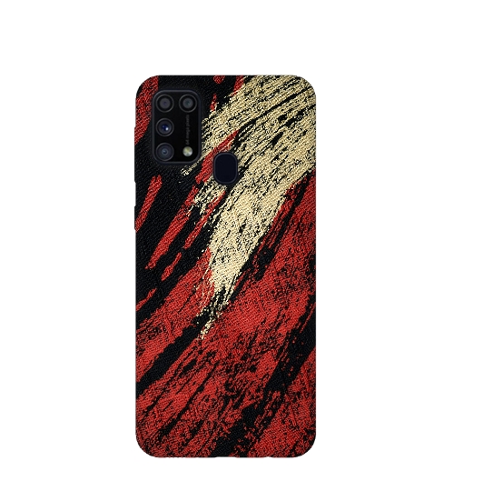 Red Fabric Printed Silicone Back Cover for Samsung Galaxy M31