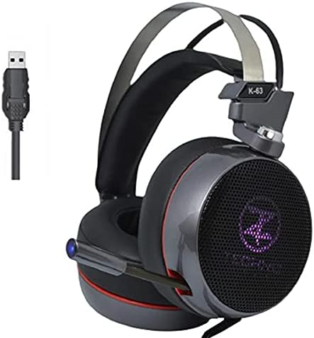 Techno Zone Over-Ear Gaming Wired Headphones, with Microphone, Black- K63