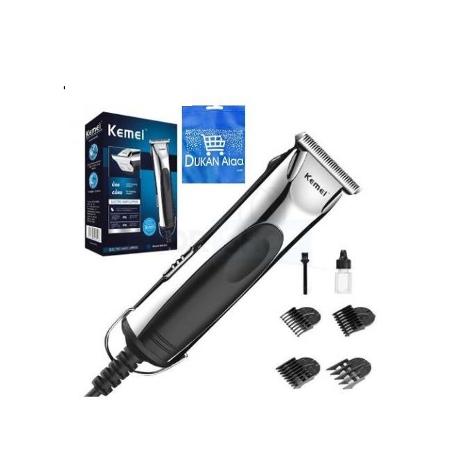 Kemei Electric Hair Trimmer, Black - KM-850, with Gift Bag