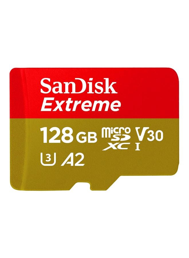 SanDisk Extreme 128GB Micro SD Card - Red and Gold