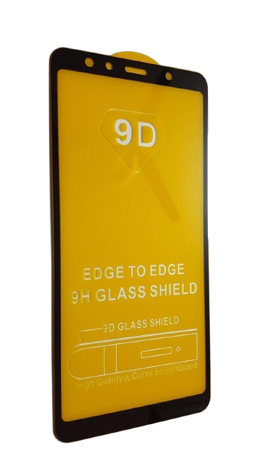 شاشة حماية زجاج 9D لسامسونج جالكسي A7 2018 - شفاف بإطار اسود