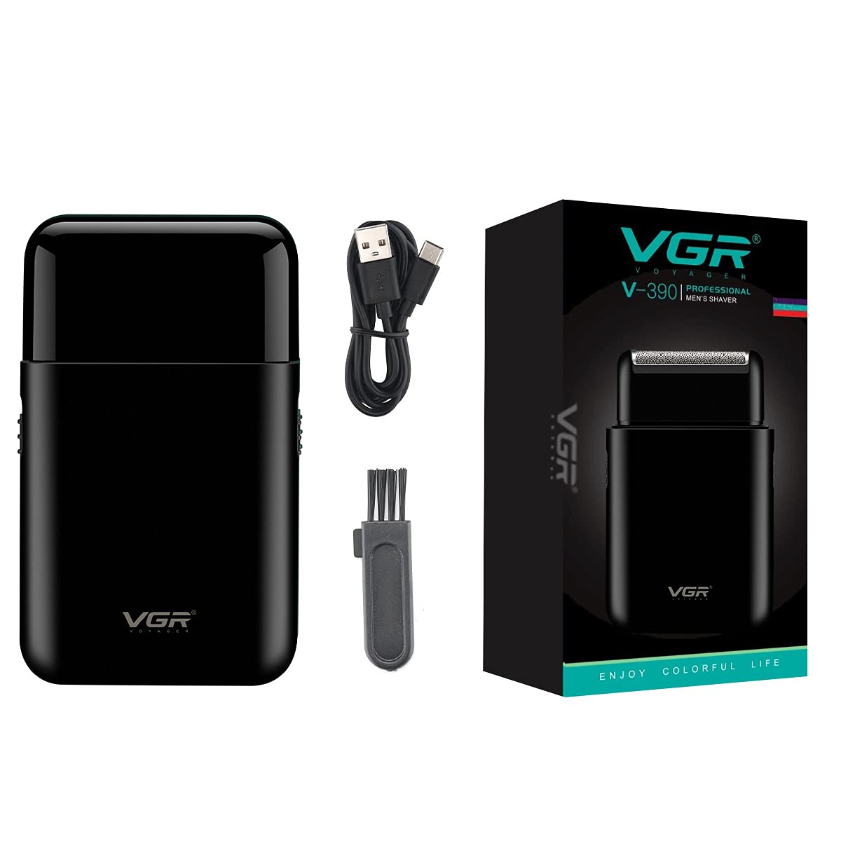 VGR Professional Rechargeable Electric Shaver, Black - V-390