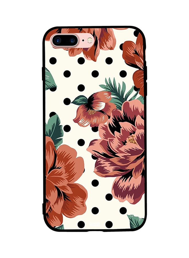 Flowers on Dotted Background Printed Back Cover for Apple iPhone 8 Plus