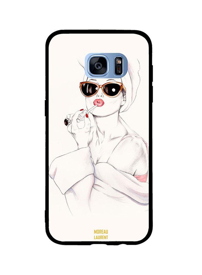 Moreau Laurent Lipsticking Printed TPU Back Cover For Samsung Galaxy S7 Edge