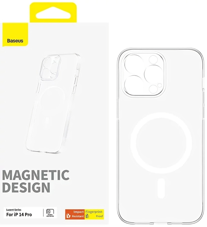 Baseus Magnetic Back Cover for Apple iPhone 14 Pro, Clear - P60157201203-01