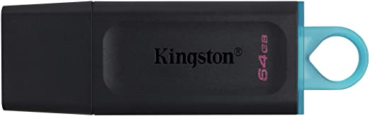 فلاش درايف USB 3.2  كينجستون اكسوديا، 64 جيجا، اسود وازرق - DTX-64GB