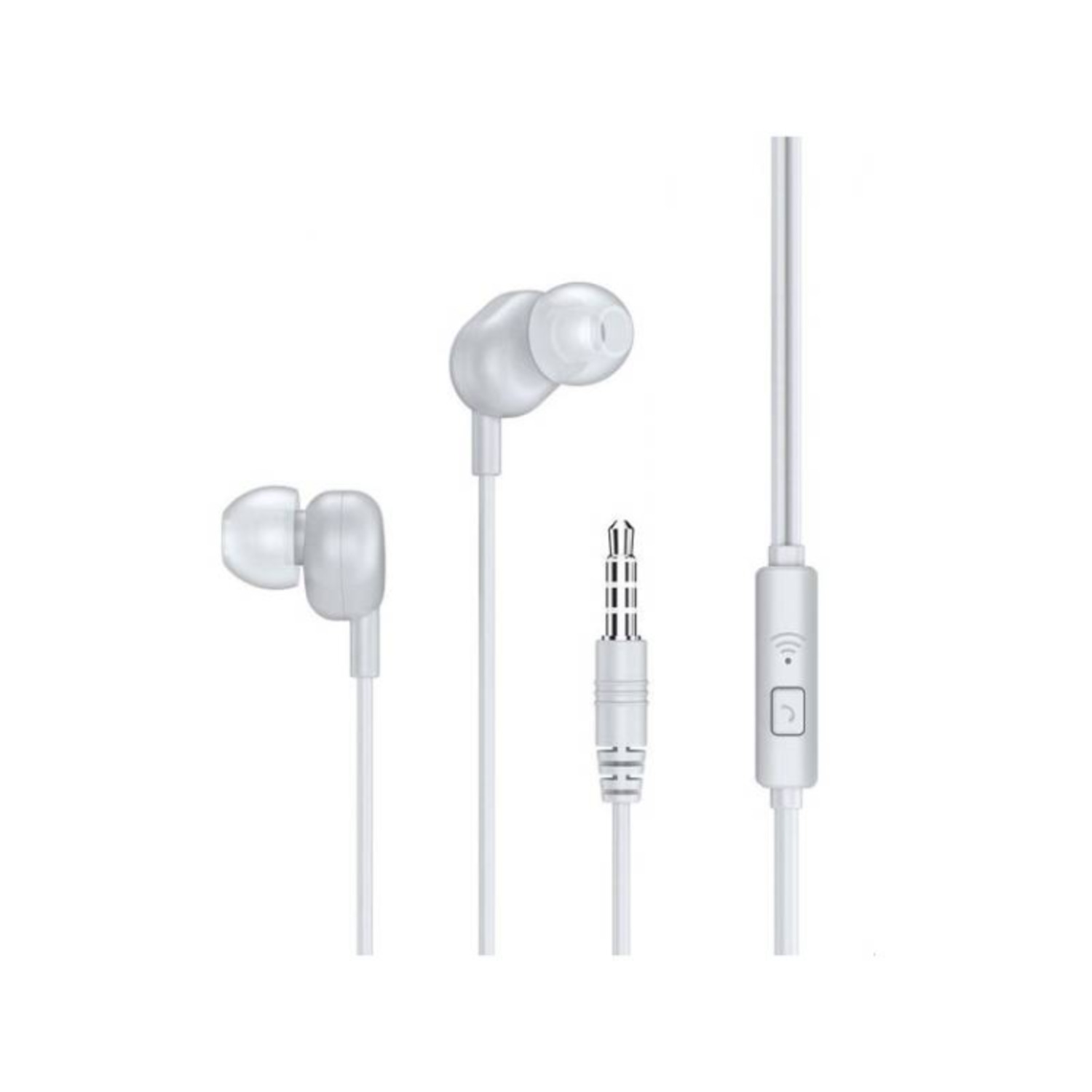 REMAX RW-105 HI-RES AUDIO WIRED STEREO EARPHONES WITH ONE-BUTTON CONTROL - WHITE