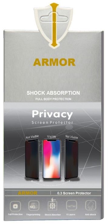 Armor Privacy Screen Protector For Xiaomi Redmi Note 9 Pro - Transparent Black