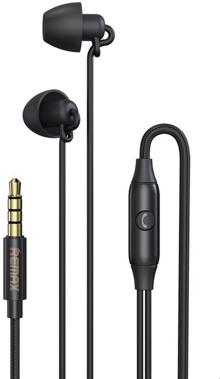 Remax In Ear Wired Earphone With Microphone, Black - RM-208