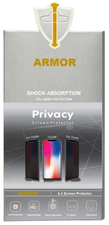 Armor Privacy Screen Protector For Huawei Y7a - Transparent Black
