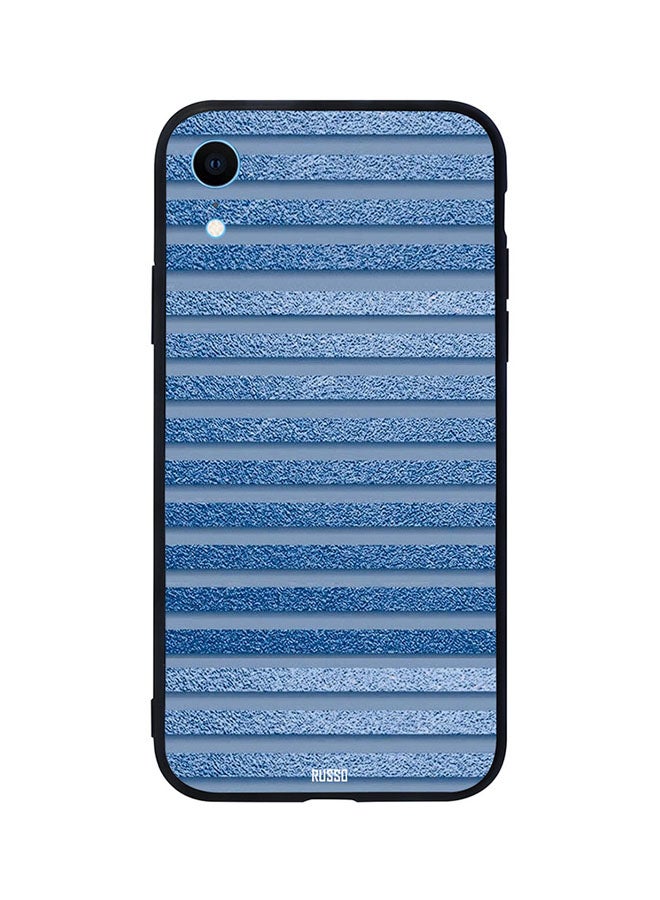 Blue Grid Lines Pattern Printed Back Cover for Apple iPhone XR