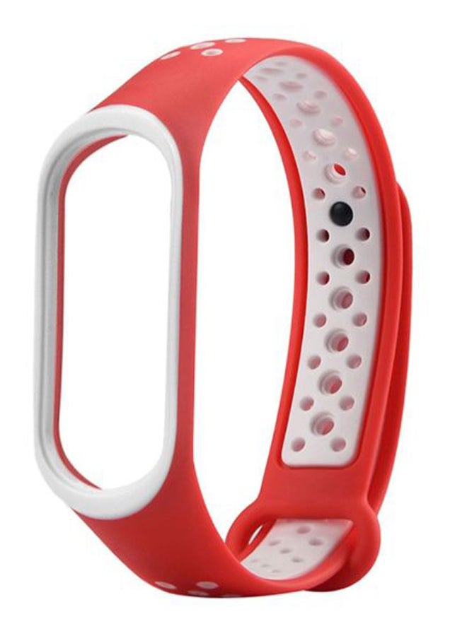 Ineix Silicone Strap for Xiaomi Mi Band 4 , White and Red - CS03519-QAF