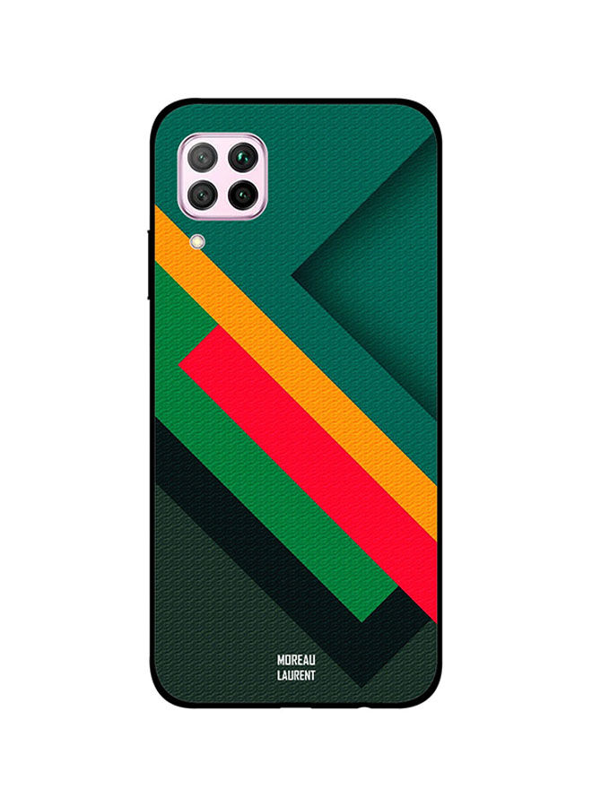 Moreau Laurent Red Yellow Green Cross Strips In Middle Pattern Printed Back Cover for Huawei Nova 7i