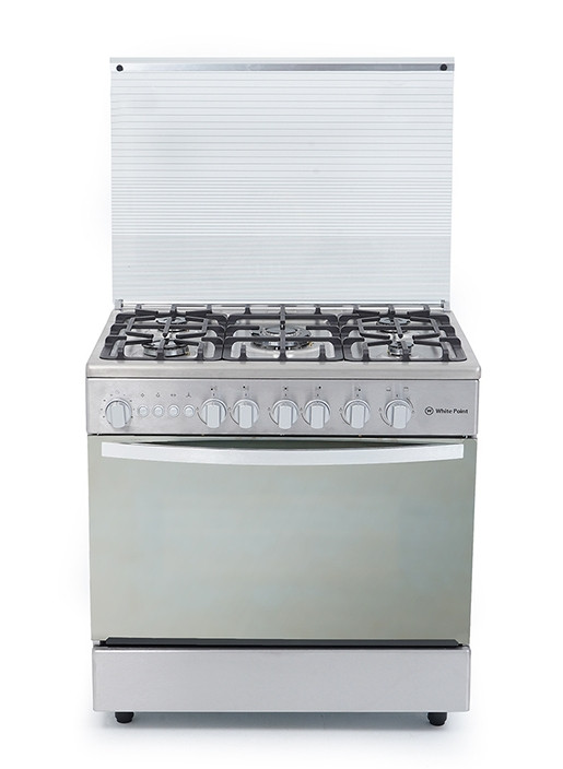 White Point Gas Cooker, 5 Burners, Silver - WPGC8060XFSAN