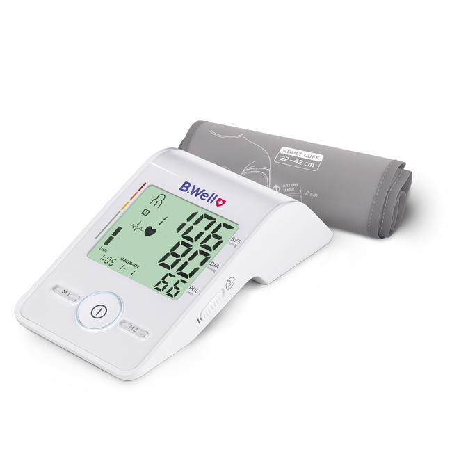 جهاز قياس ضغط الدم من الذراع بي ويل، ابيض - MED-55