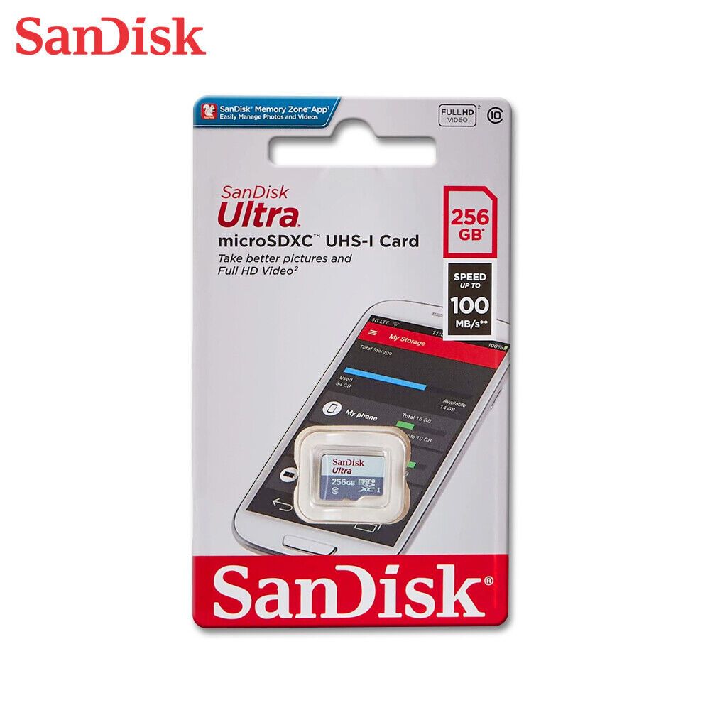 Sandisk Ultra Flash Memory Card,  256 GB - microSDXC UHS-I
