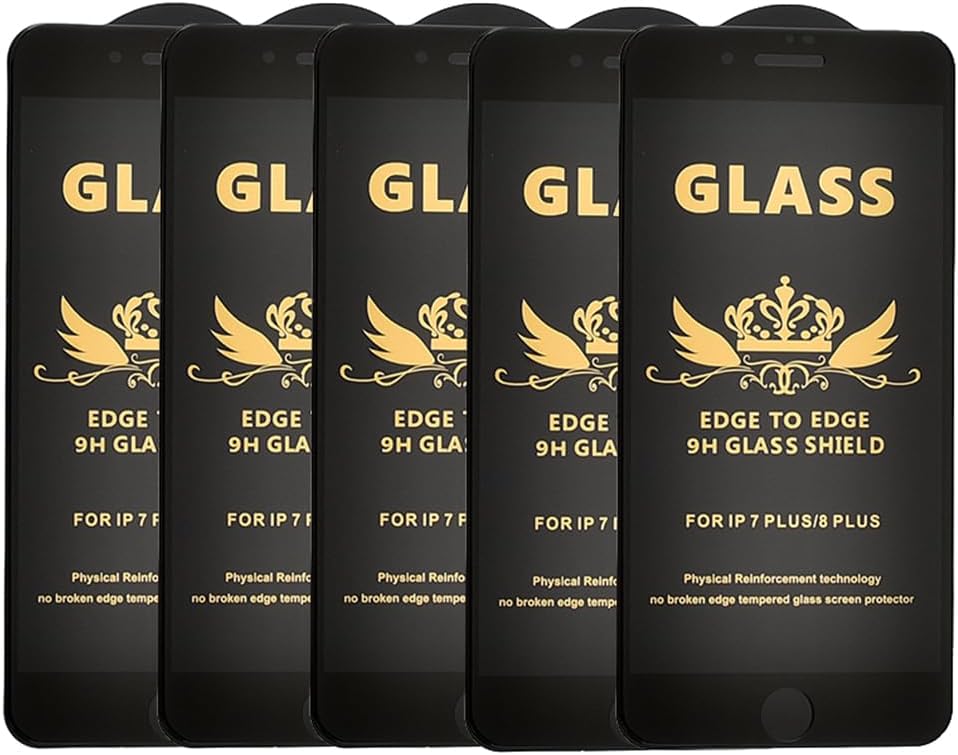G-Power 5 Pack Glass Screen Protector for Apple iPhone 7 Plus