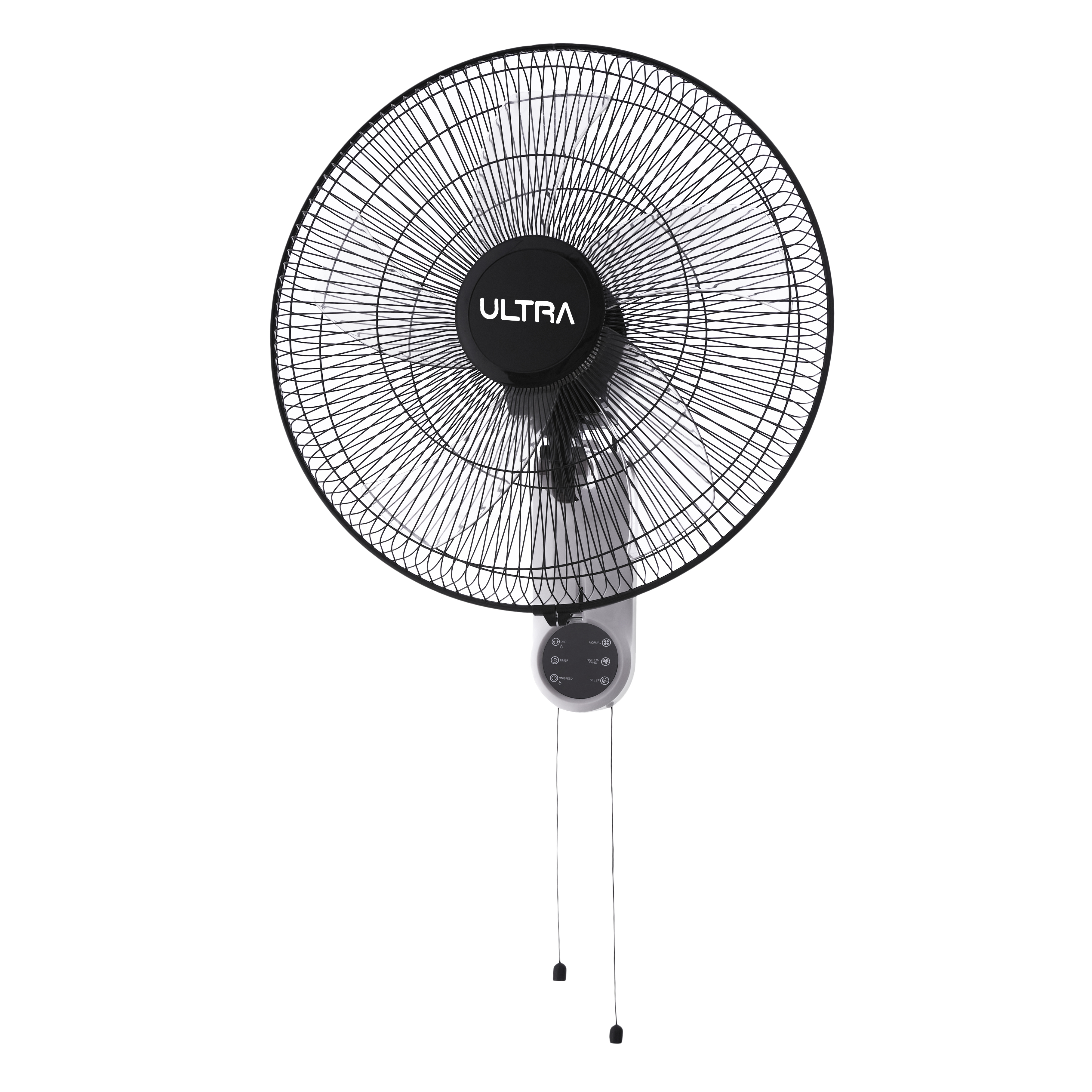 Ultra Wall Mount Fan with Remote Control, 18 Inch, Black and White - UFW18RE1