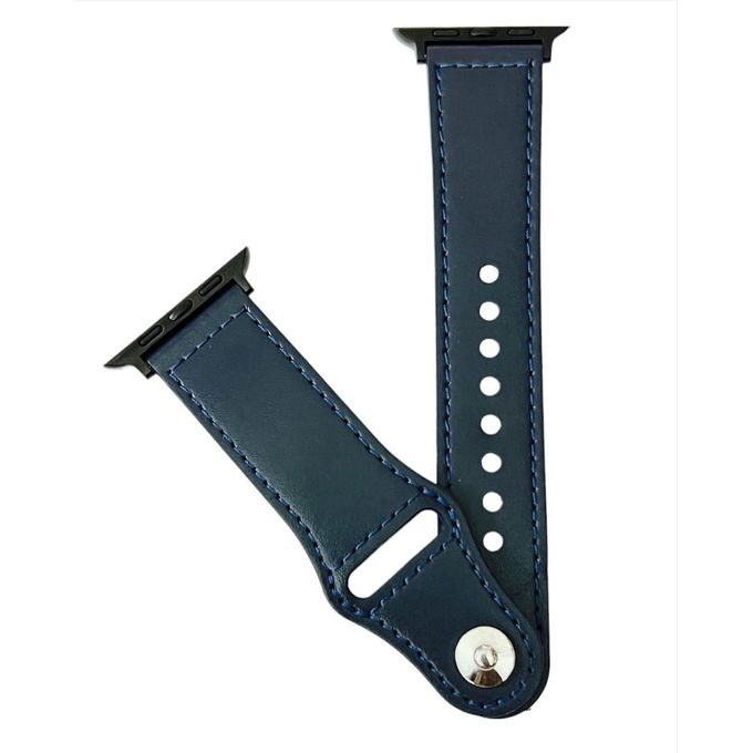 Leather Strap For Apple Watch Series 6, 44mm - Blue