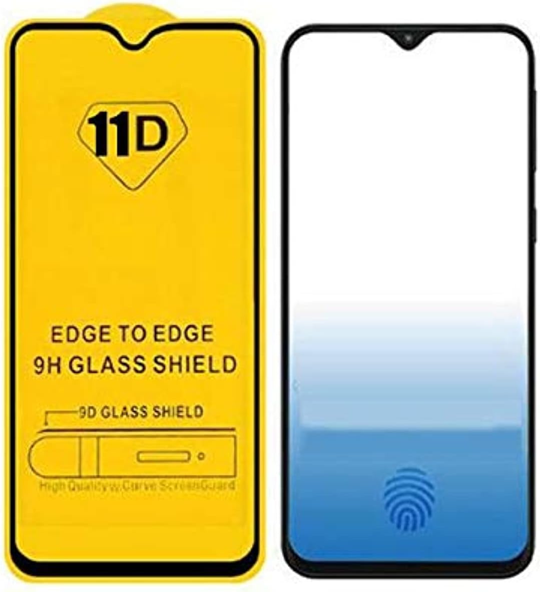 11D Glass Screen Protector for Samsung Galaxy A70 - Transparent with Black Frame