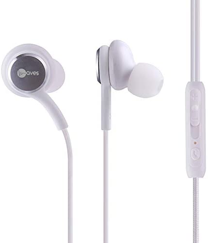 Waves Hi-Fi In-ear Wired Earphones with Microphone, White - WA-EFH02