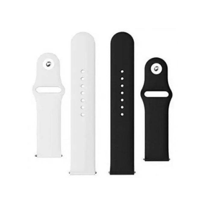 Silicone Strap For Huawei GT, Gt2 Smart Watch,46Mm, 2 Pieces - Black and White