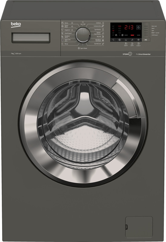 Beko Front Load Inverter Washing Machine, 7 Kg, Grey - WTV 7512 XMCI2