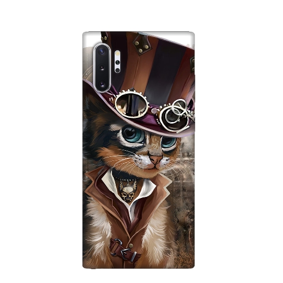 Cat Gangster Printed Silicone Back Cover for Samaung Galaxy Note 10 Plus