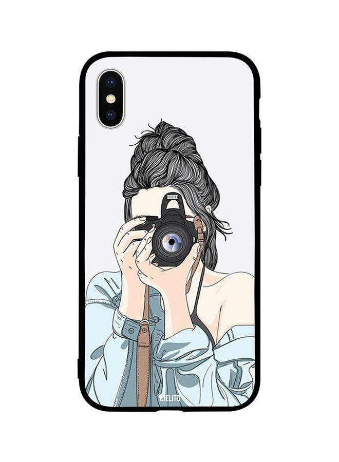 Girl Clicks Picture With Camera Printed Back Cover for Apple iPhone XS