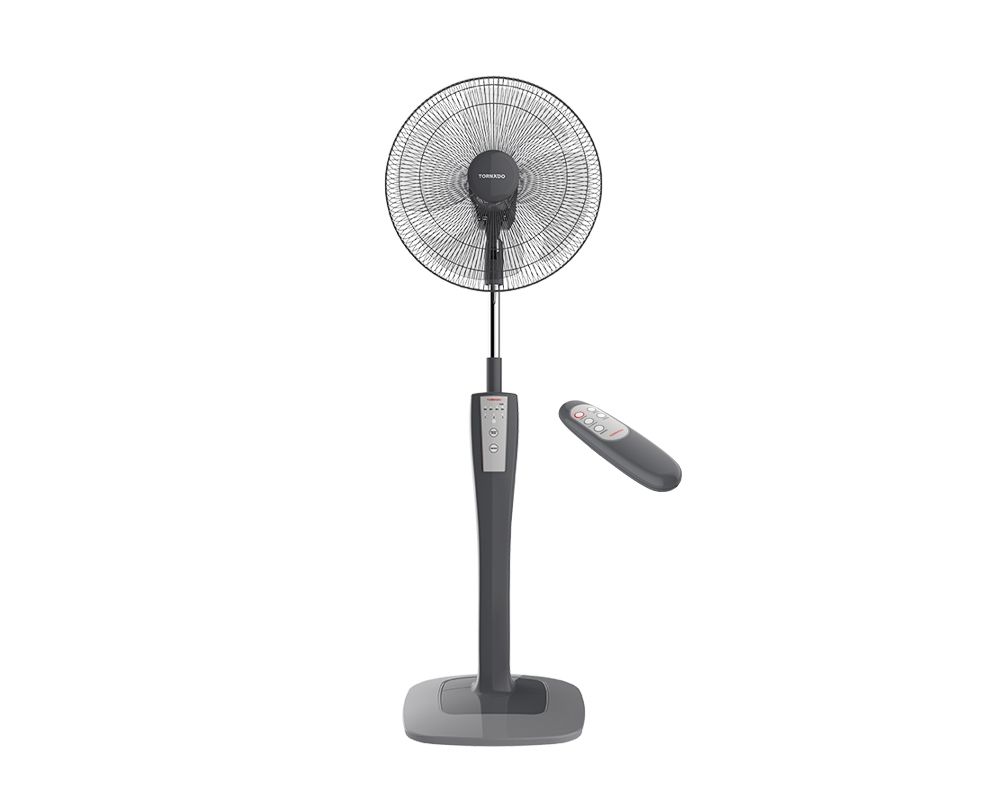 Tornado Stand Fan with Remote Control, 16 Inch, Grey - TSF-75G