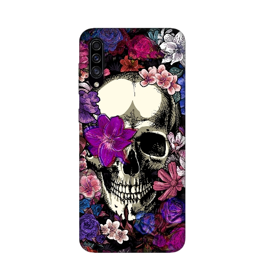 Skull Flower Printed Back Cover for Samsung Galaxy A50