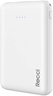 Recci Wired Power Bank, 5000 mAh, 2 USB Ports, White - RPA-5000