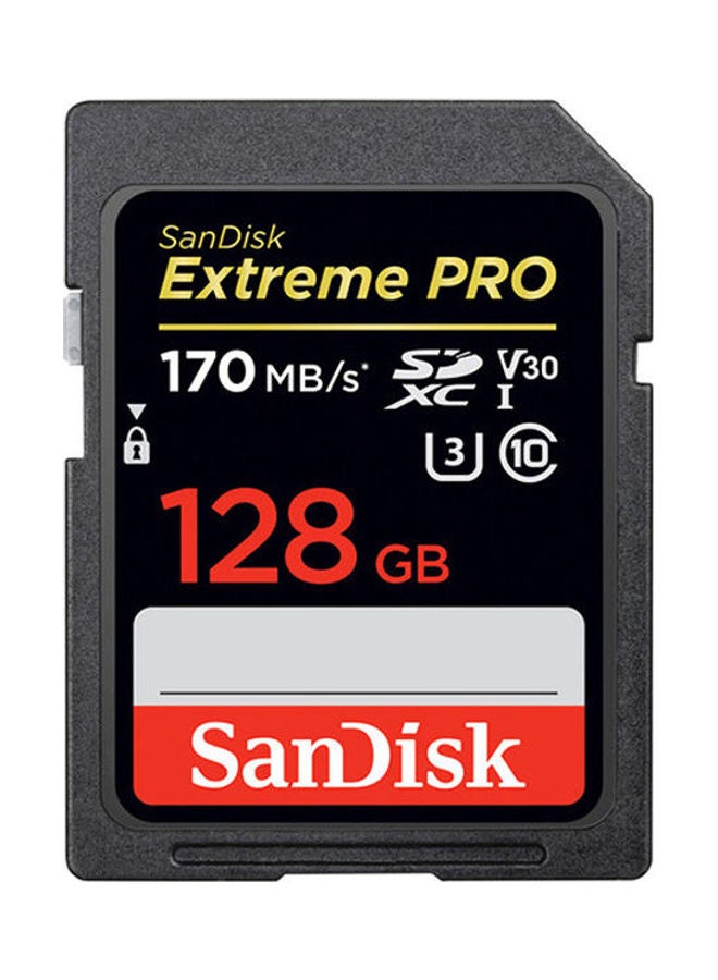 بطاقة ذاكرة SDXC سانديسك اكستريم برو، 128 جيجا، اسود - PRO SDXC UHS-I