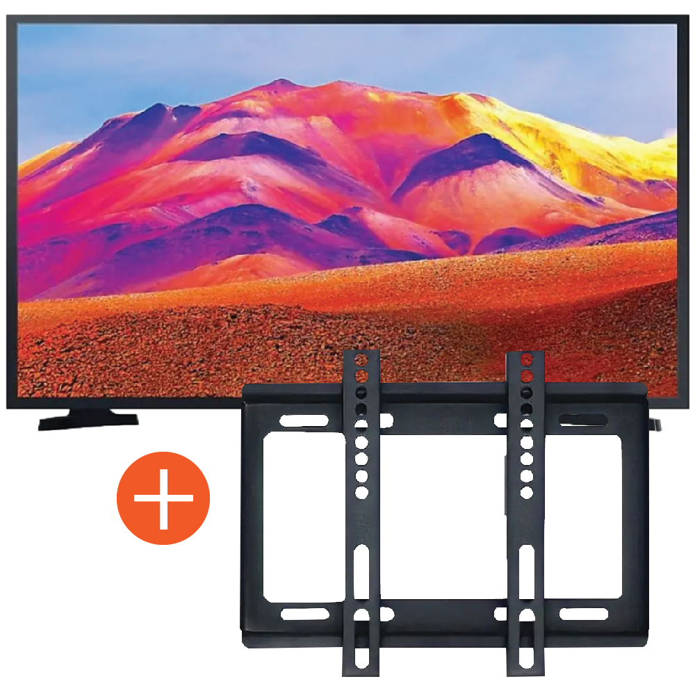 Samsung 32 Inch HD LED Smart TV with Built-in Receiver - UA32T5300AUXEG with Steel Wall Mount, 14-42 Inch, Black - ST-42