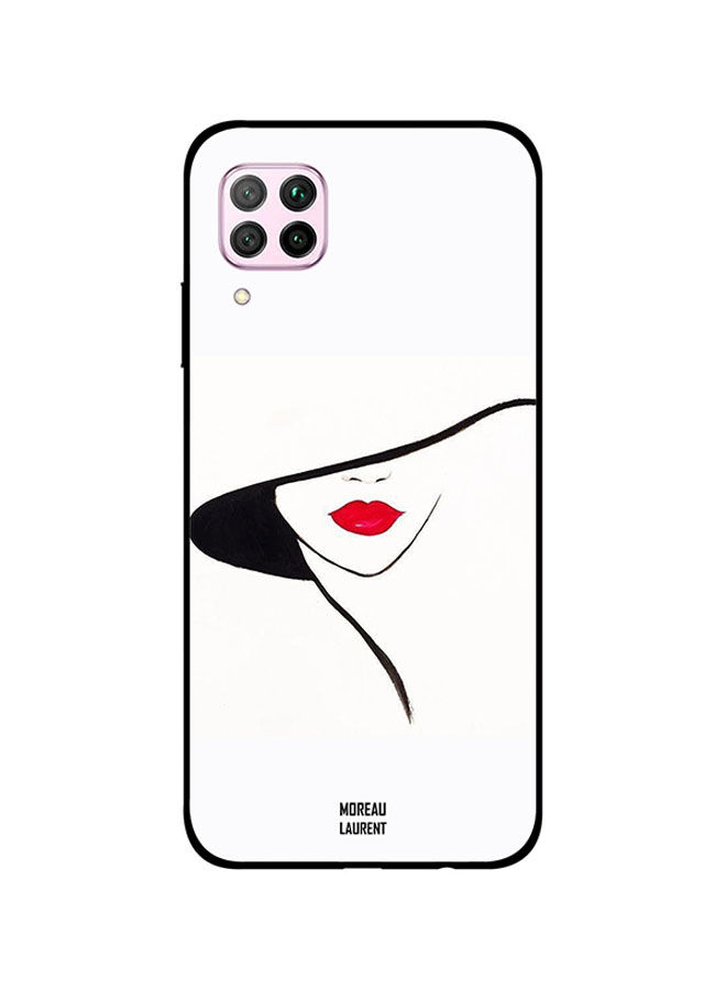 Moreau Laurent Red Lips  and Black Hat Printed Back Cover for Huawei Nova 7i