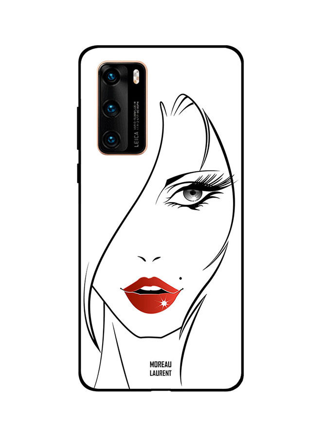 Moreau Laurent Red Lips and Beautiful Eye Printed Back Cover for Huawei P40