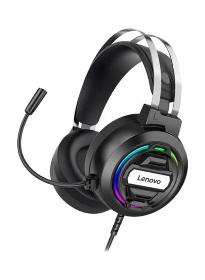 Lenovo RGB Gaming Wired Headphone with Microphone, Black - H401
