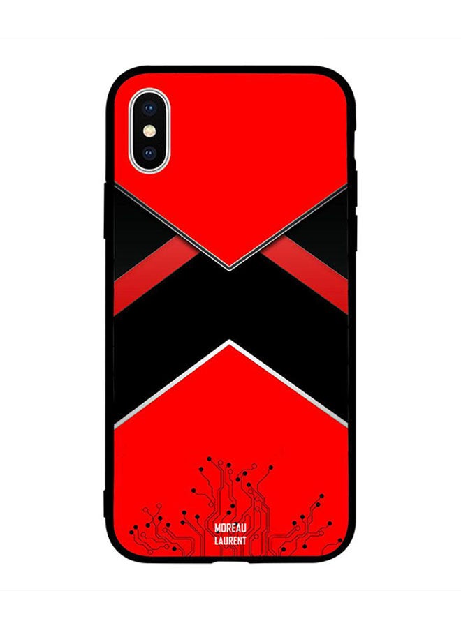 Connetors Red & Black Pattern Printed Back Cover for Apple iPhone X