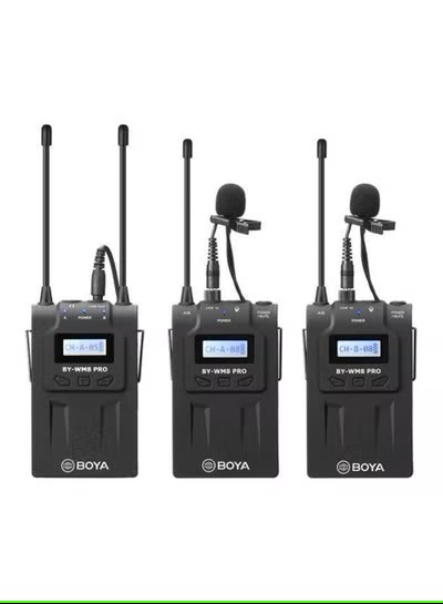 Boya UHF Dual Channel Wireless Microphone System, Black - BY-WM8 Pro-K2