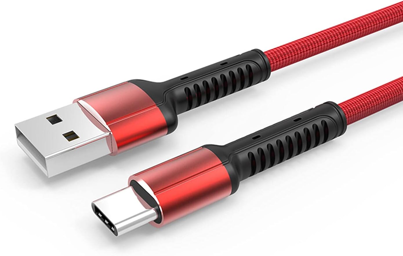 كابل لدنيو USB فئة A الي USB فئة C، طوله 1 متر، احمر واسود - LS63