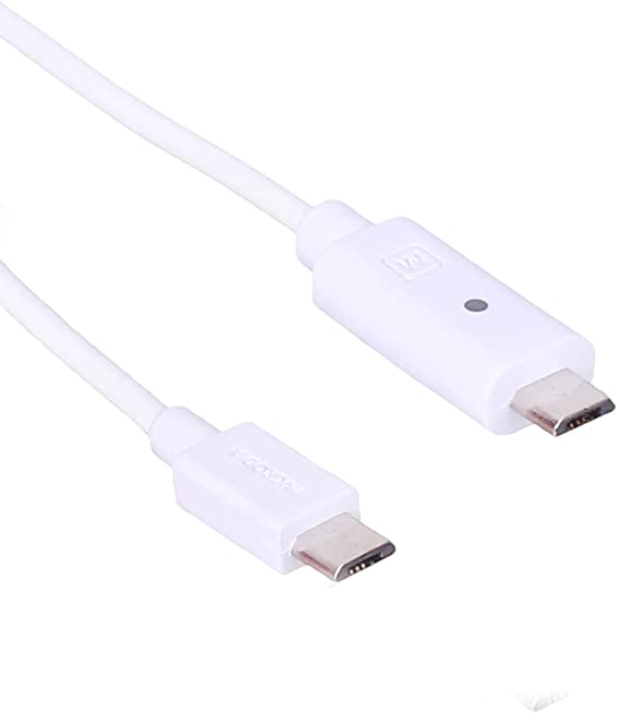 Keendex Micro USB Cable to Micro USB Power Sharing Cable, 30 cm, White - 1900