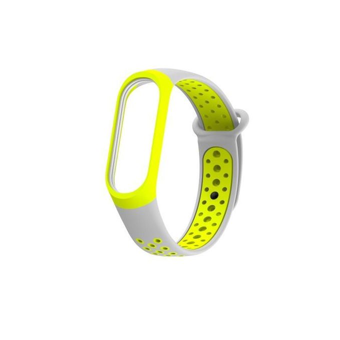 Silicone Strap For Xiaomi Mi Watch 4, 3 - Grey and Green