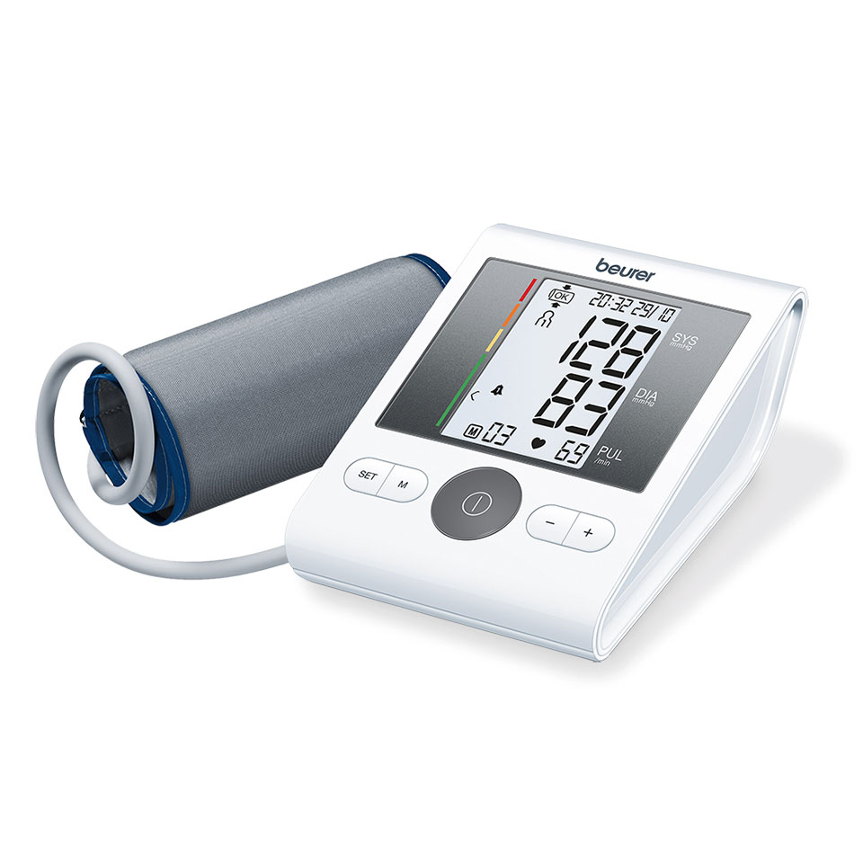 Beurer Upper Arm Blood Pressure Monitor, White/Grey - BM 28