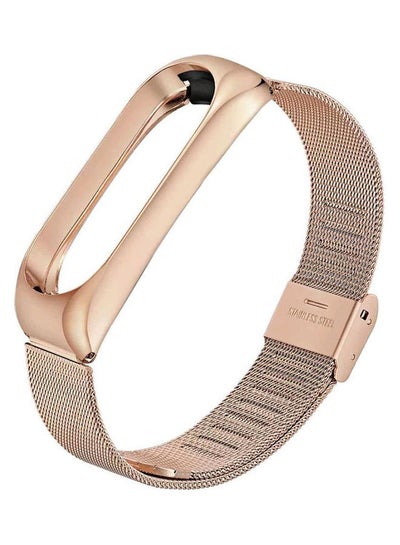 Stainless Steel Replacement Strap for Xiaomi Mi Band 3 Smart Watch - Gold