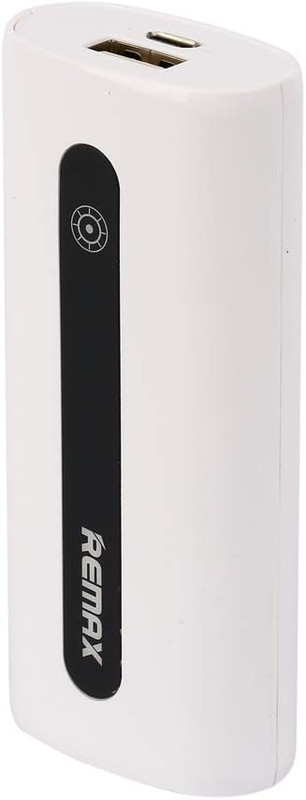 Remax Wired Power Bank, 5000 mAh, 1 USB Port, White - E5