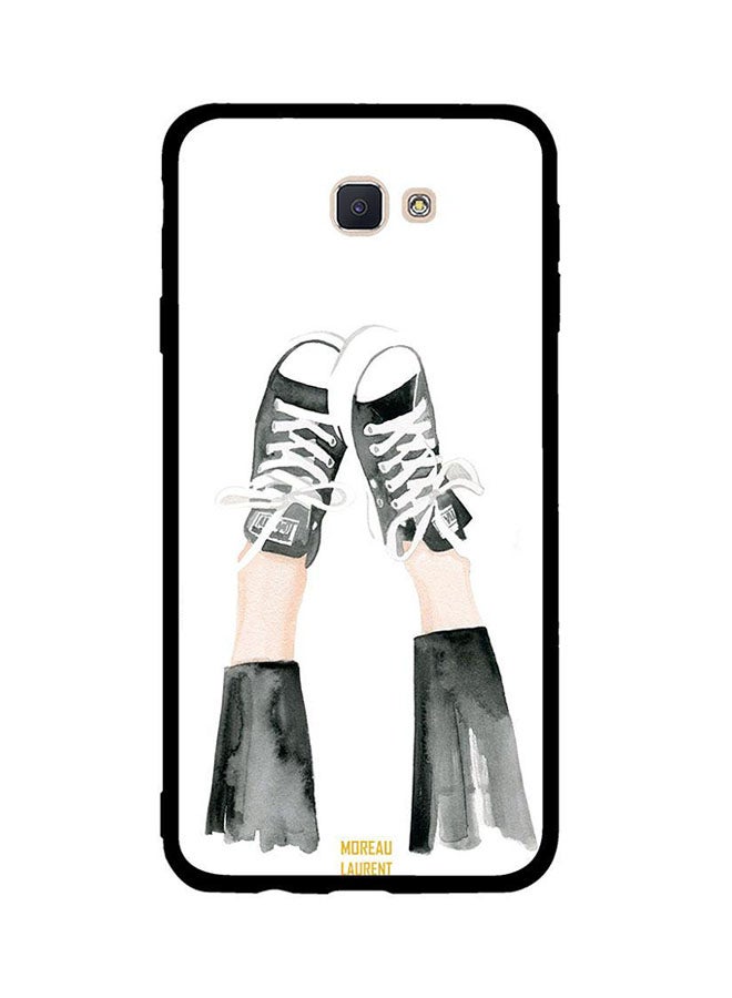 Moreau Laurent White and Black Shoes Printed Back Cover for Samsung Galaxy J7 Prime