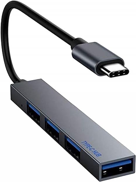 4 In 1 USB Hub, Black - Type-C to USB Hub