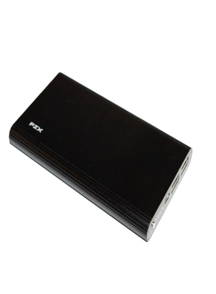 PZX Wired Power Bank, 20000 mAh, 2 USB Ports, Black - C158