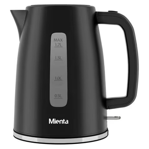 Mienta Electric Cordless Kettle, 1.7 Liters, 2200W, Black - EK201737A