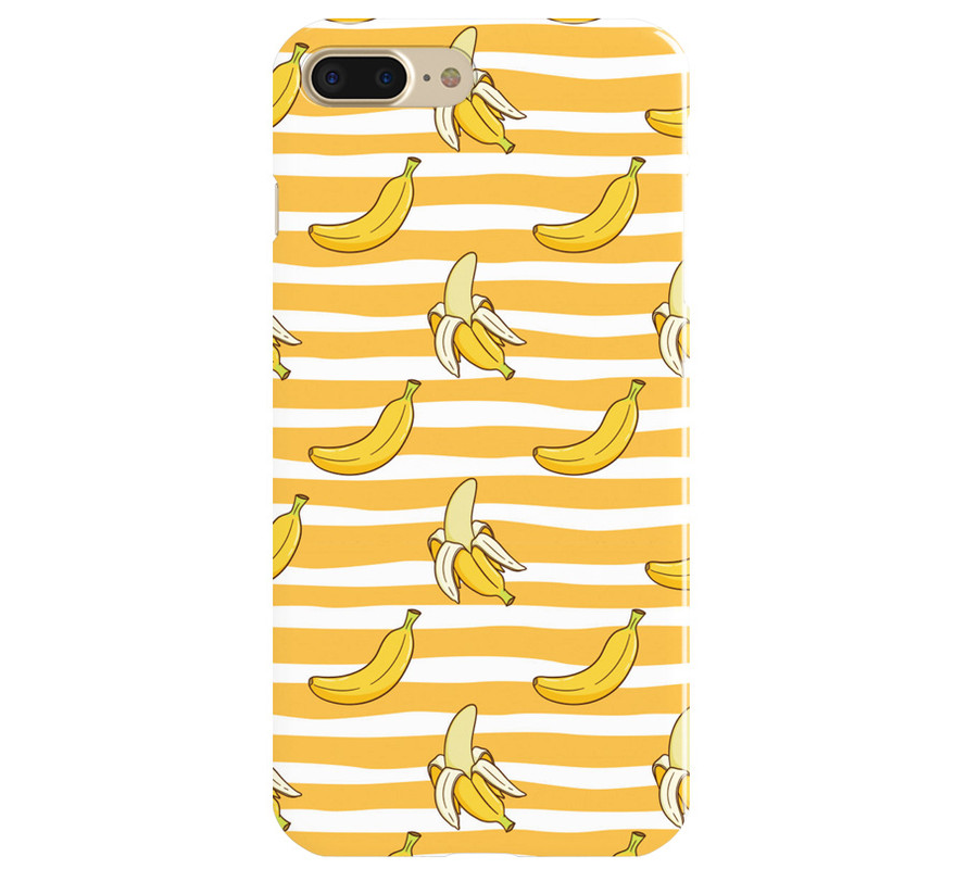 Covery Bananas and Yellow Lines Pattern Back Cover for Apple Iphone 8 Plus
